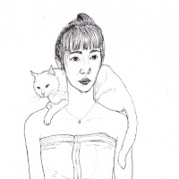 Xiu Xiu with cat